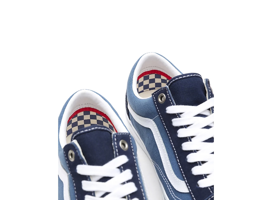 Vans old skool blue and white checkered skate shoes hotsell