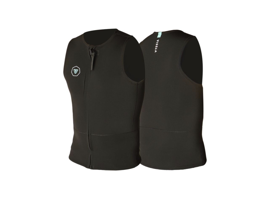 VISSLA FRONT ZIP VEST 2MM BLACK