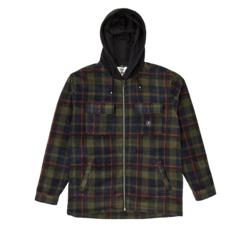 VISSLA HERMOSA HOODED OVERSHIRT RED