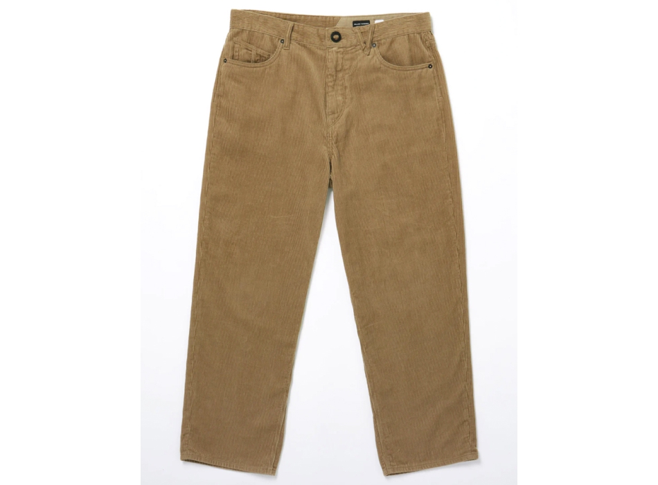 VOLCOM BILLOW TAPERED CORDUROY TROUSERS KHAKI