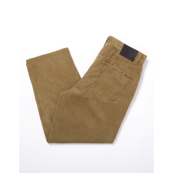 VOLCOM BILLOW TAPERED CORDUROY TROUSERS KHAKI