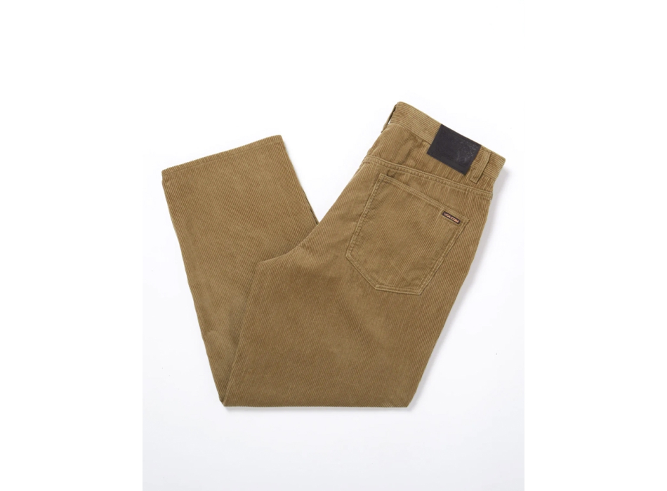 VOLCOM BILLOW TAPERED CORDUROY TROUSERS KHAKI