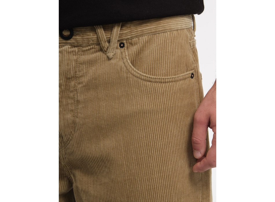 VOLCOM BILLOW TAPERED CORDUROY TROUSERS KHAKI