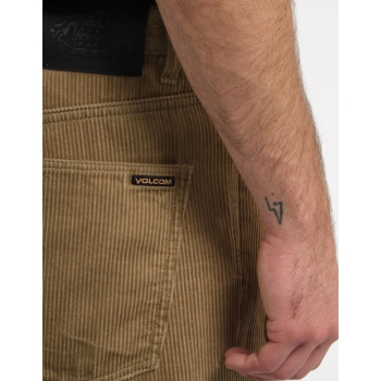 VOLCOM BILLOW TAPERED CORDUROY TROUSERS KHAKI