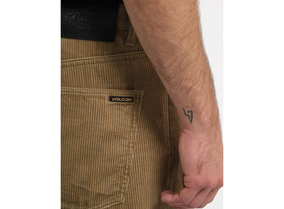 VOLCOM BILLOW TAPERED CORDUROY TROUSERS KHAKI