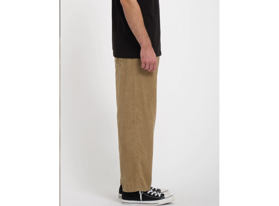 VOLCOM BILLOW TAPERED CORDUROY TROUSERS KHAKI