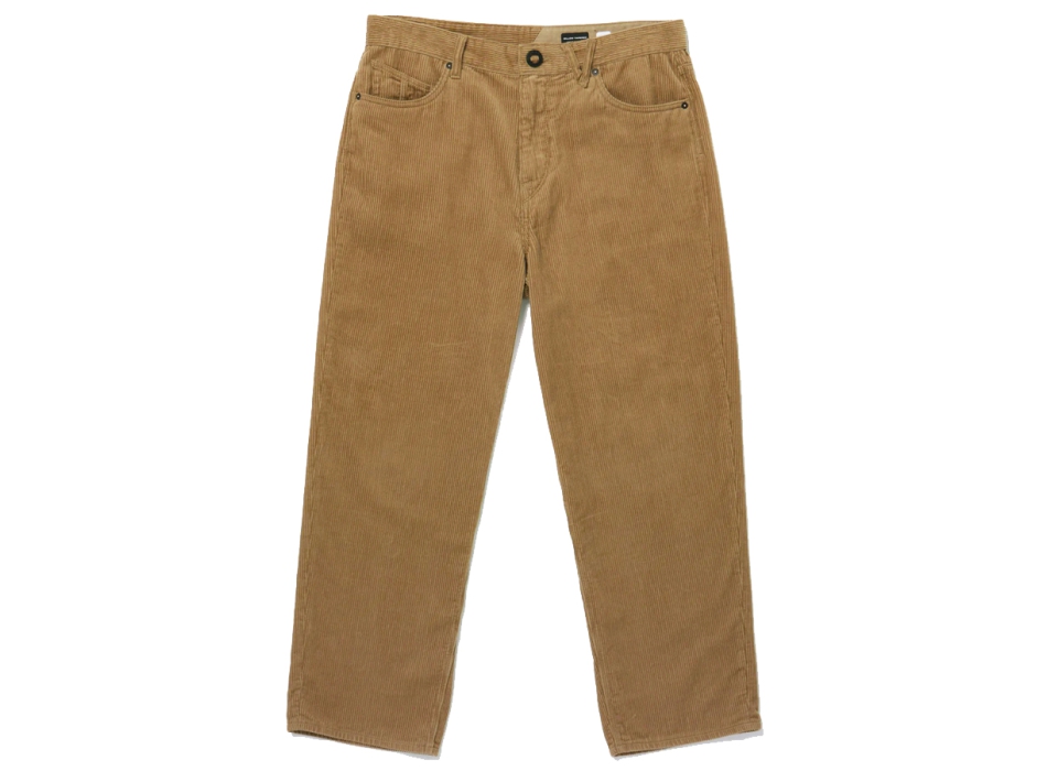 VOLCOM BILLOW TAPERED CORDUROY TROUSERS KHAKI