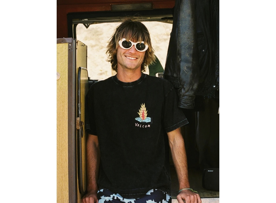 VOLCOM BOB MOLLEMA 1 T-SHIRT LIGHT ACID BLACK