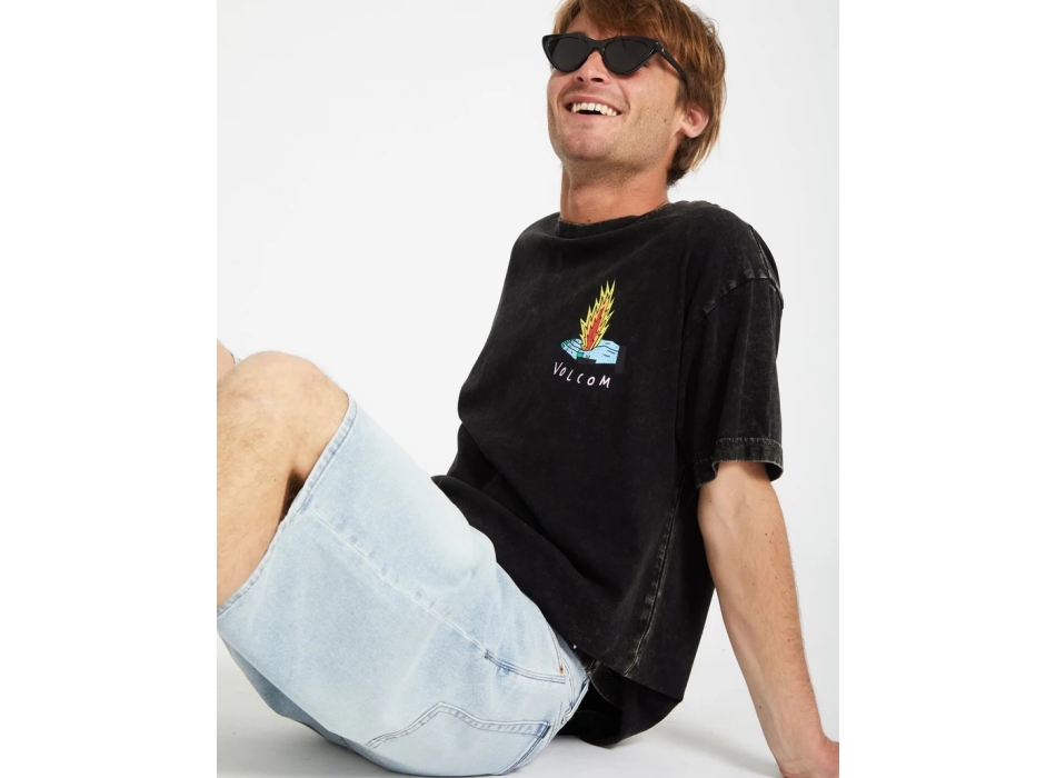VOLCOM BOB MOLLEMA 1 T-SHIRT LIGHT ACID BLACK