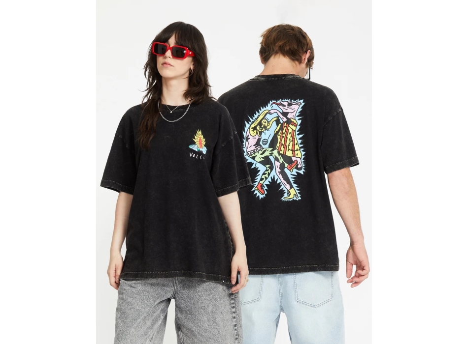 VOLCOM BOB MOLLEMA 1 T-SHIRT LIGHT ACID BLACK