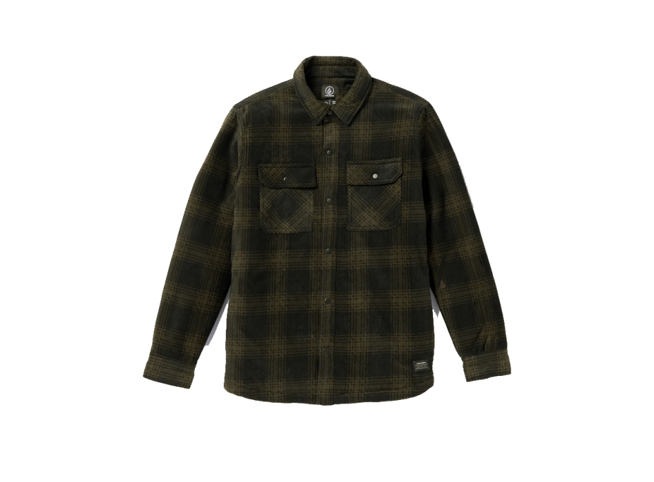 VOLCOM BOWERED FLEECE LONG SLEEVE SHIRT BISON