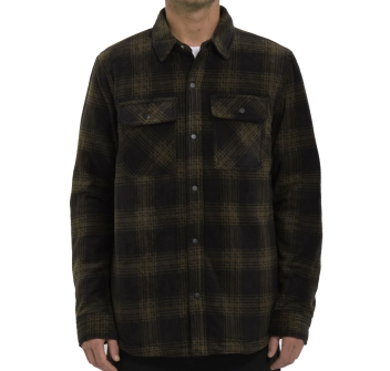 VOLCOM BOWERED FLEECE LONG SLEEVE SHIRT BISON