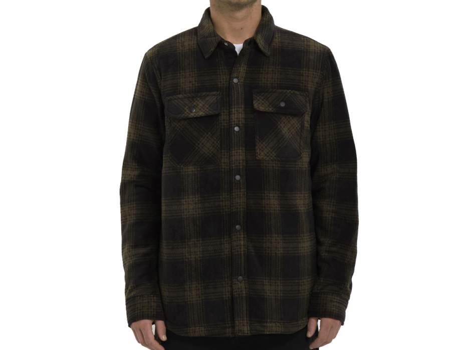 VOLCOM BOWERED FLEECE LONG SLEEVE SHIRT BISON