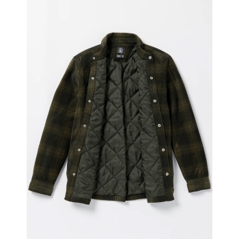 VOLCOM BOWERED FLEECE LONG SLEEVE SHIRT BISON