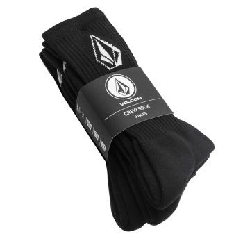 VOLCOM FULL STONE SOCKS BLACK 3 PACK 