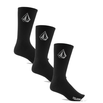 VOLCOM FULL STONE SOCKS BLACK 3 PACK 