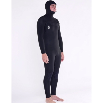 VOLCOM MODULATOR 5/4/3MM HOODED CHEST ZIP WETSUIT BLACK