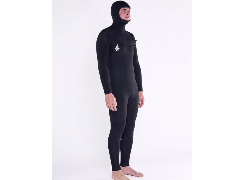 VOLCOM MODULATOR 5/4/3MM HOODED CHEST ZIP WETSUIT BLACK