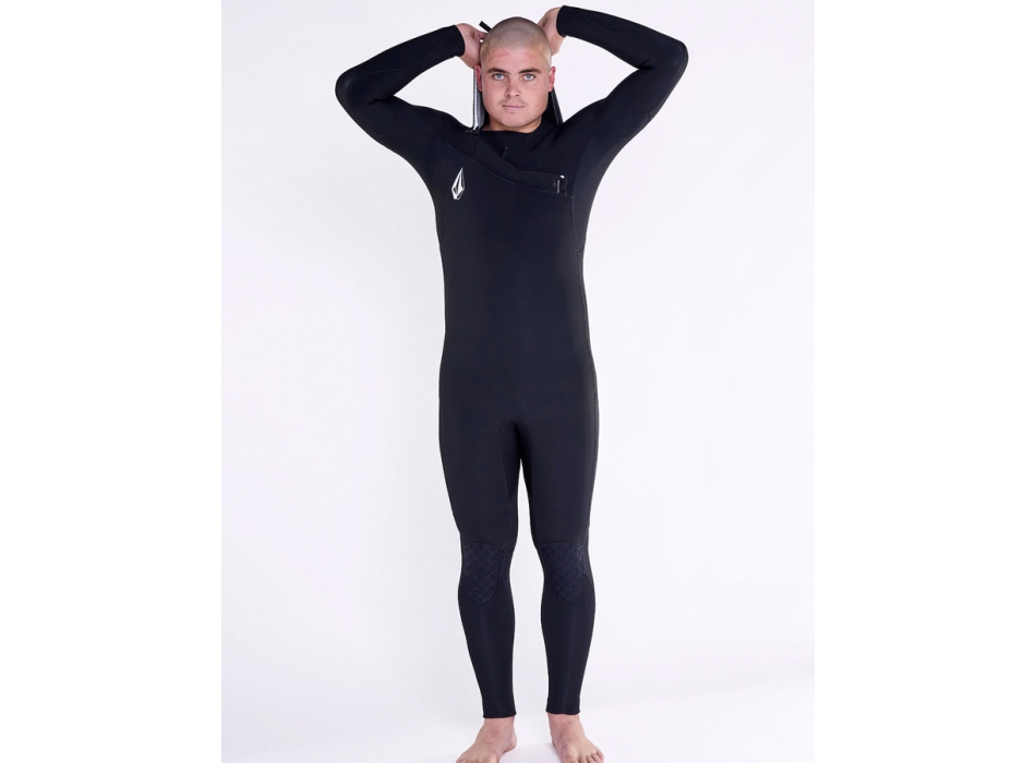 VOLCOM MODULATOR 5/4/3MM HOODED CHEST ZIP WETSUIT BLACK