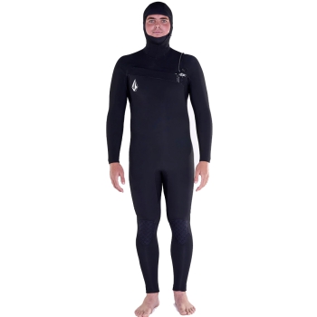 VOLCOM MODULATOR 5/4/3MM HOODED CHEST ZIP WETSUIT BLACK