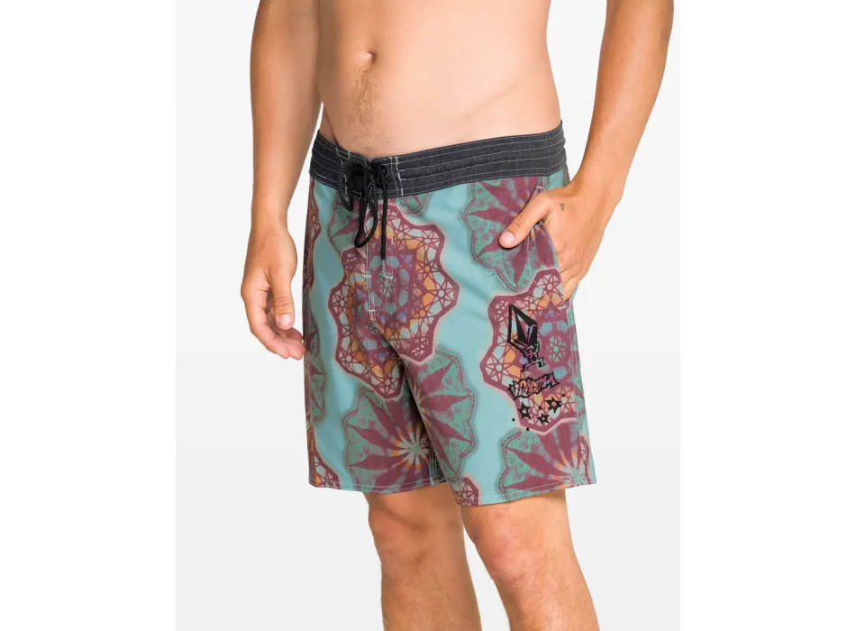 VOLCOM PCS STAR SHIELDS STONEY BOARDSHORT 18" BLACK