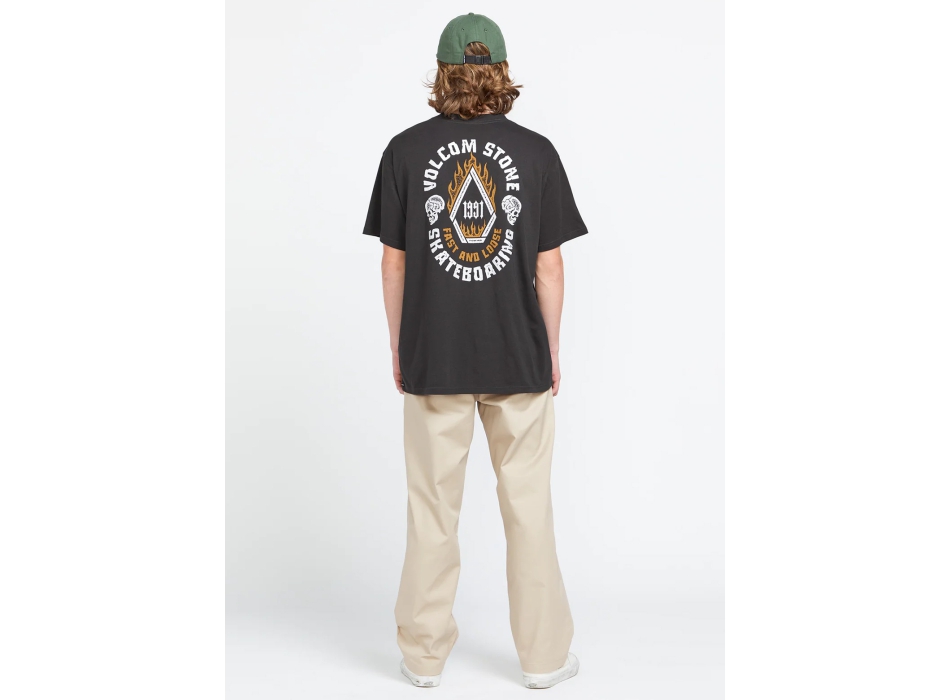 VOLCOM SKATE VITALS FAST N LOOSE SHORT SLEEVE TEE STEALTH