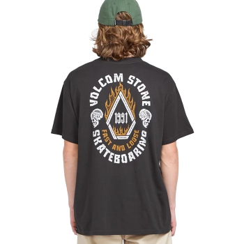 VOLCOM SKATE VITALS FAST N LOOSE SHORT SLEEVE TEE STEALTH