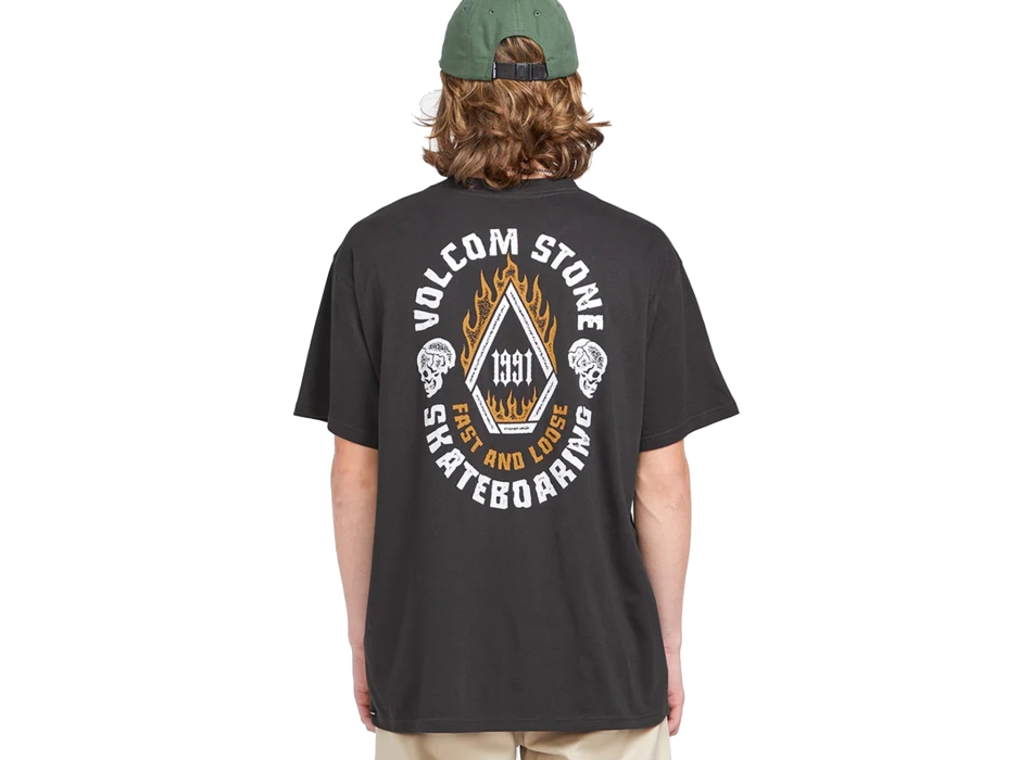 VOLCOM SKATE VITALS FAST N LOOSE SHORT SLEEVE TEE STEALTH