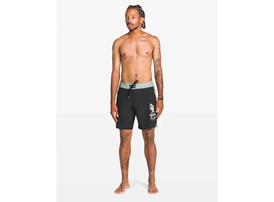 VOLCOM STAR SHIELDS FA ARTIST MOD BOARDSHORT 18" STEALTH