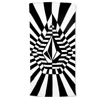 VOLCOM STONENARY TOWEL BLACK WHITE