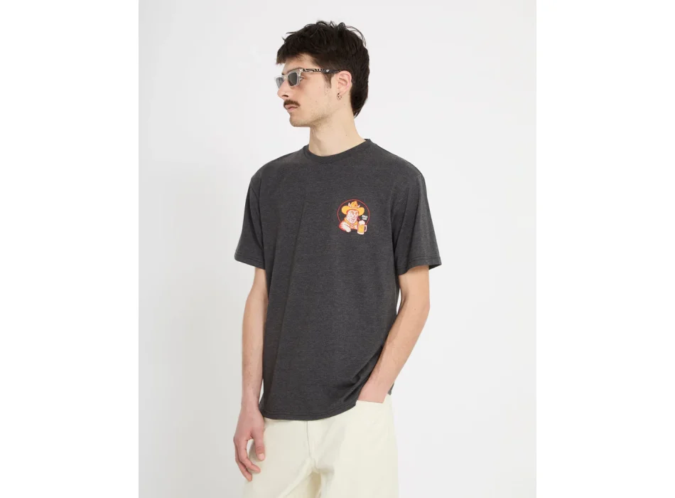 VOLCOM T-SHIRT MEOWDY HEATHER BLACK