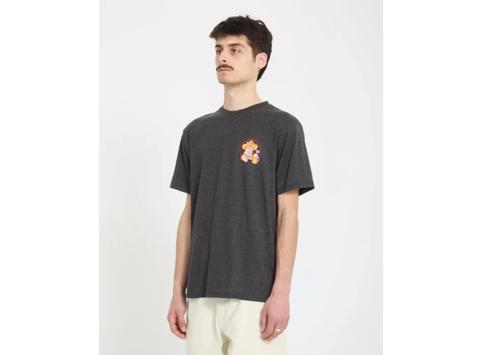 VOLCOM T-SHIRT MEOWDY HEATHER BLACK