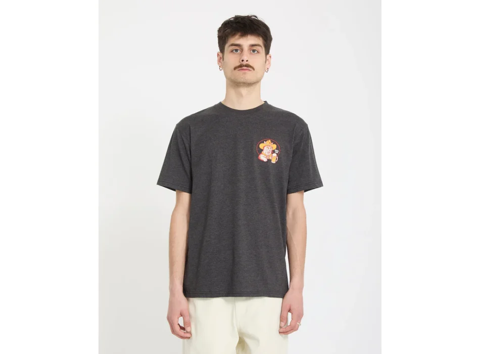 VOLCOM T-SHIRT MEOWDY HEATHER BLACK