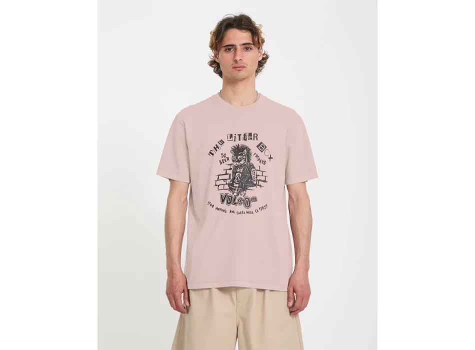 VOLCOM T-SHIRT PUNKAT PW BARK BROWN