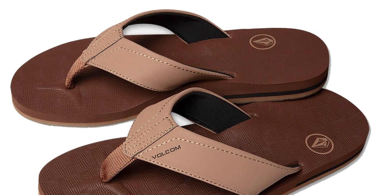 Volcom Victor Sandals Brown Khaki Surf Shop online