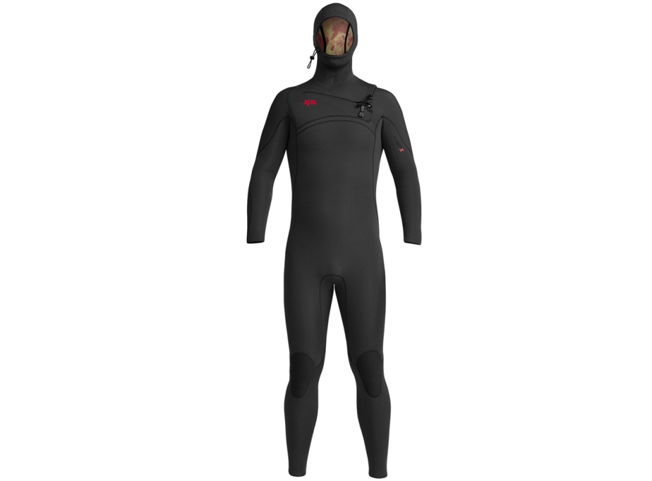 XCEL MENS COMP X 4.5/3.5 HOODED WETSUIT BLACK