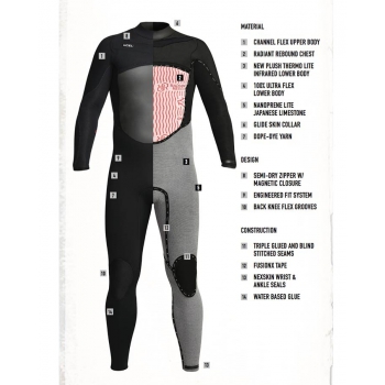 XCEL 4/3 INFINITI X2 WETSUIT BLACK 2020/21